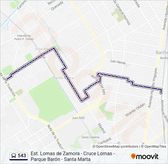 543 Colectivo Line Map