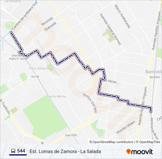Mapa de 544 de Colectivo