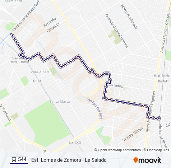 Mapa de 544 de Colectivo