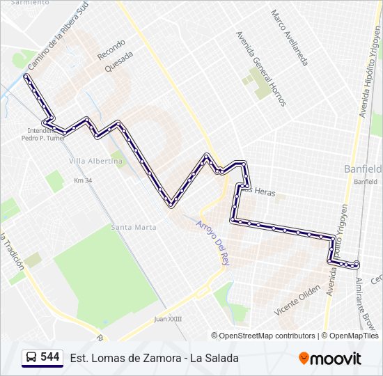 Mapa de 544 de Colectivo
