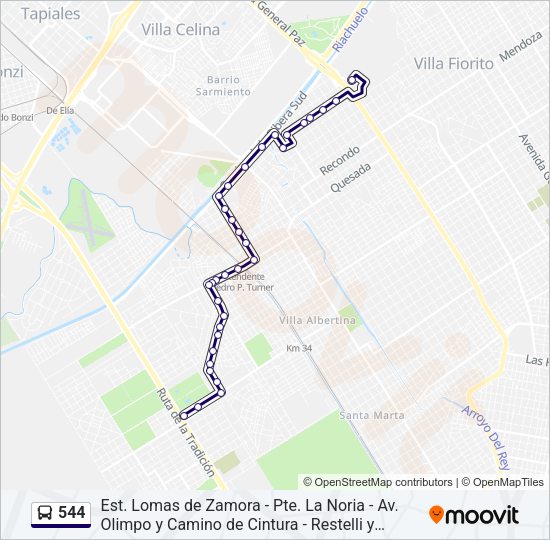 544 Colectivo Line Map
