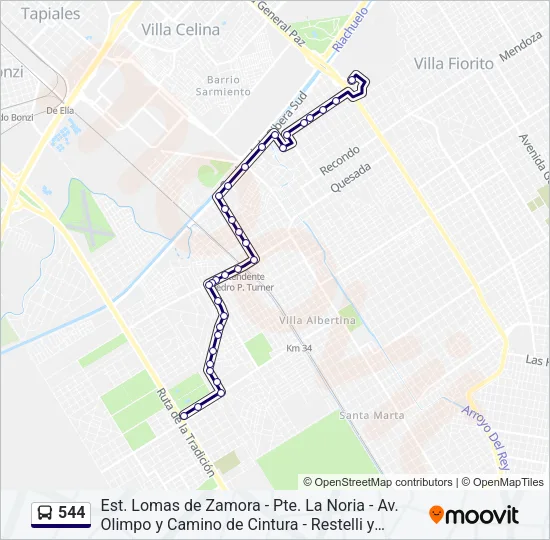 544 Colectivo Line Map
