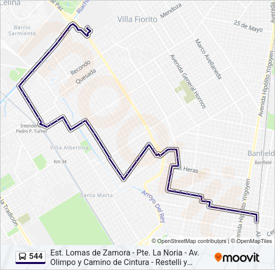 544 Colectivo Line Map