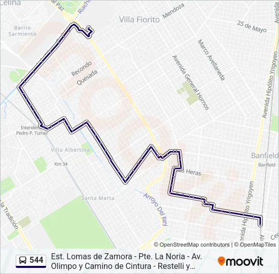 544 Colectivo Line Map