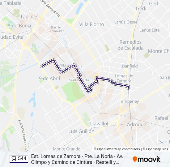 544 Colectivo Line Map