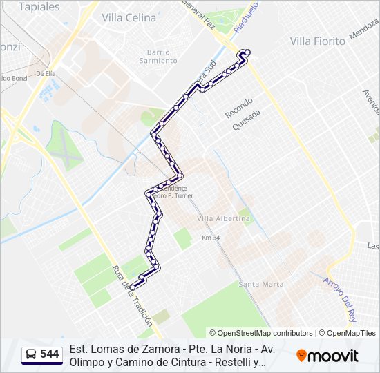 544 Colectivo Line Map