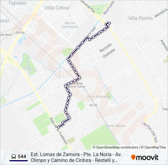 Mapa de 544 de Colectivo