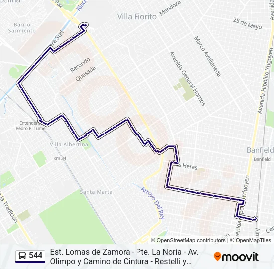 544 Colectivo Line Map