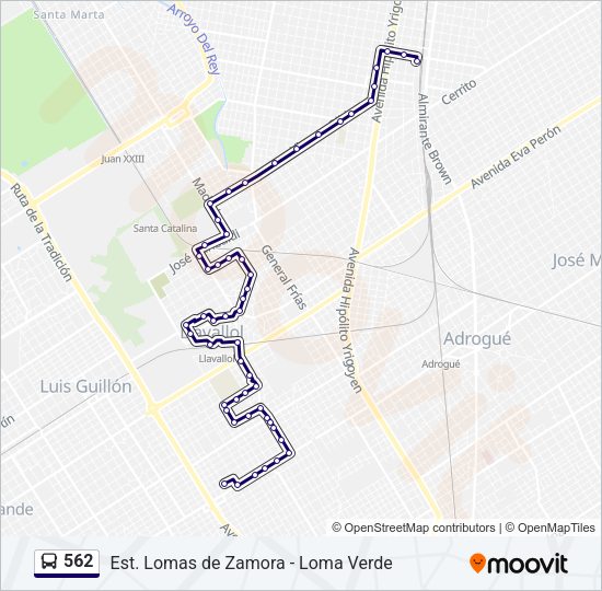 Mapa de 562 de Colectivo
