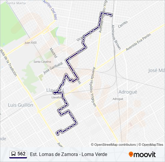 562 Colectivo Line Map