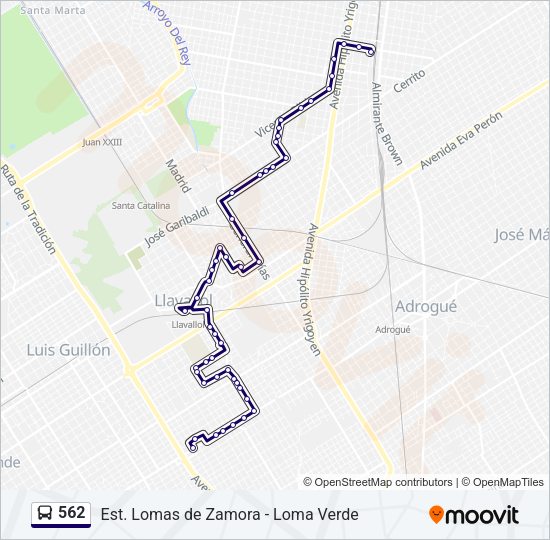 562 Colectivo Line Map