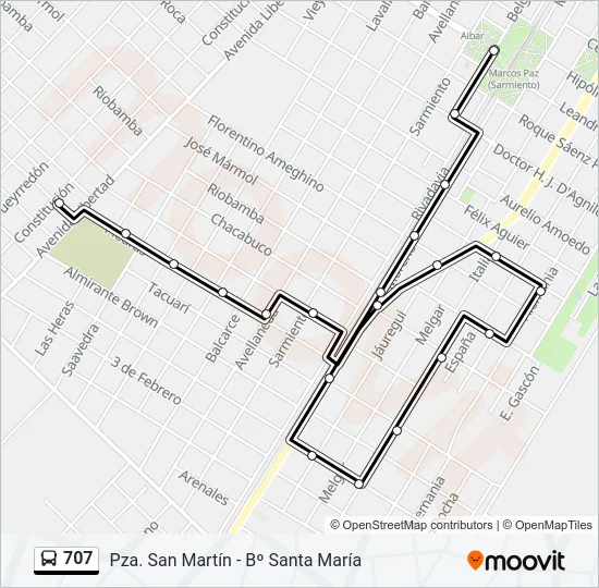 707 Colectivo Line Map