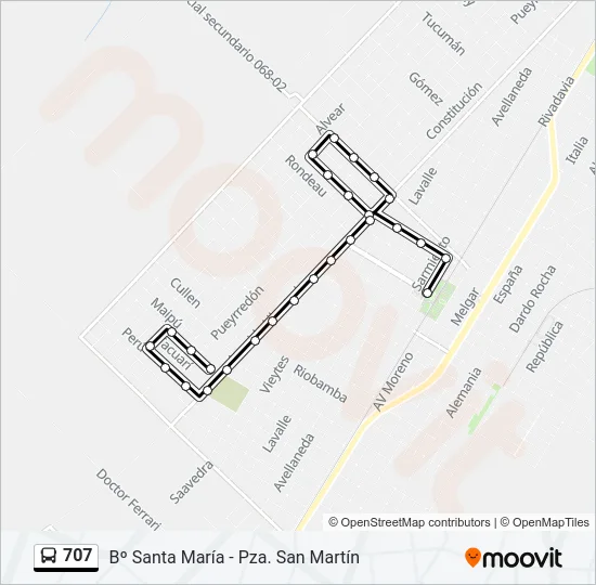 707 Colectivo Line Map