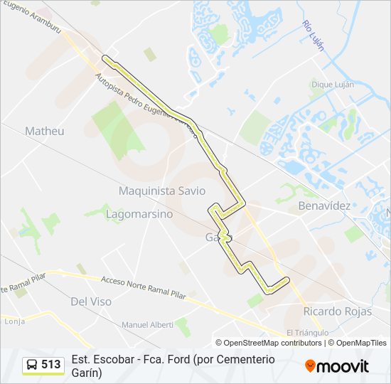 Mapa de 513 de Colectivo