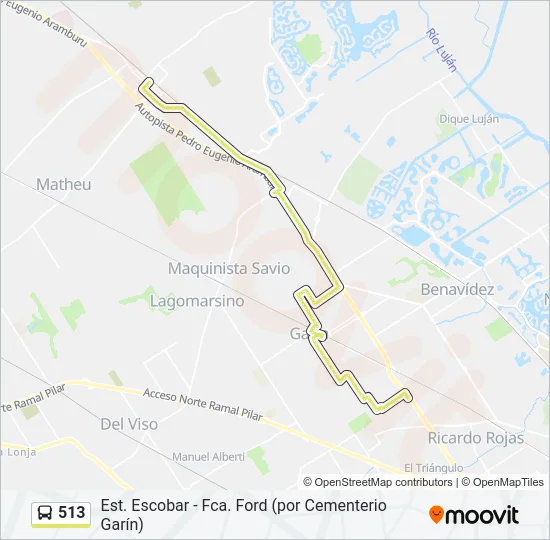513 Colectivo Line Map