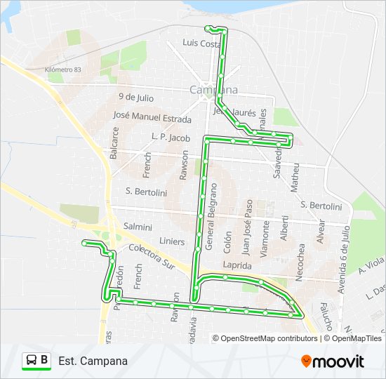 Mapa de B de Colectivo