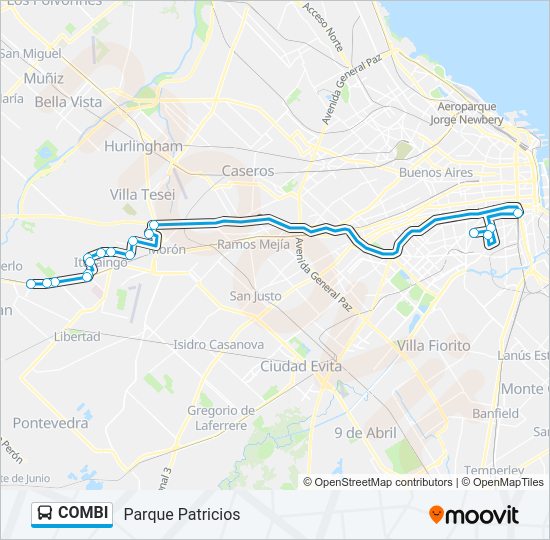 COMBI Colectivo Line Map