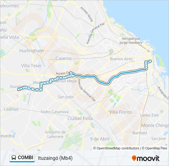COMBI Colectivo Line Map