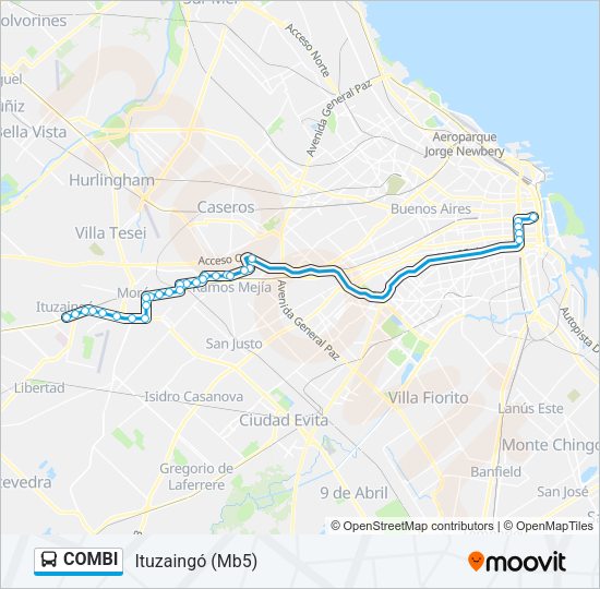 Mapa de COMBI de Colectivo