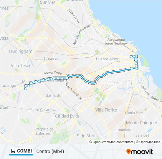 COMBI Colectivo Line Map