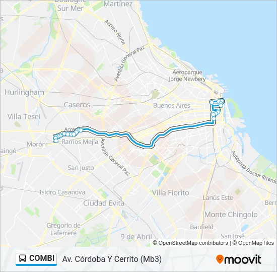 COMBI Colectivo Line Map