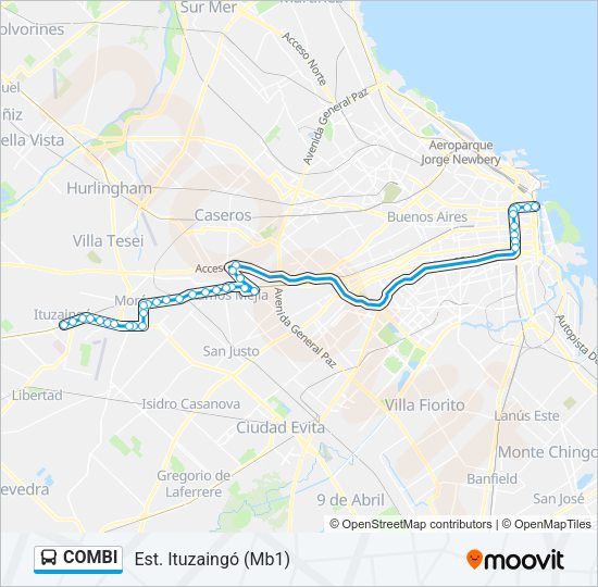 COMBI Colectivo Line Map