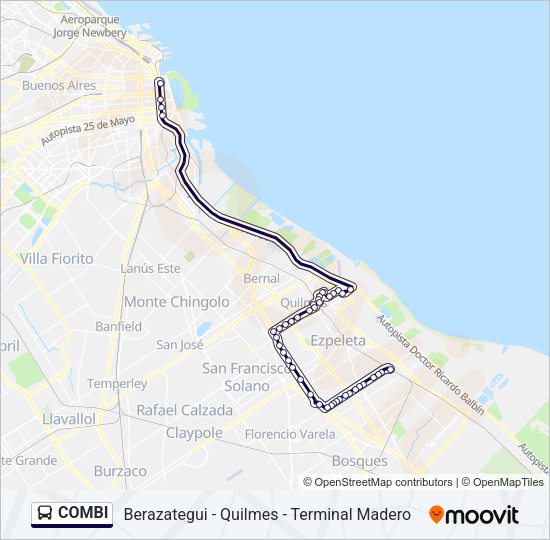 Mapa de COMBI de Colectivo