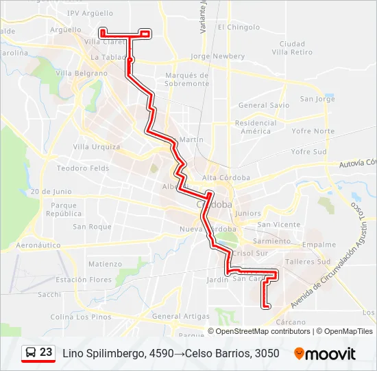 23 Colectivo Line Map