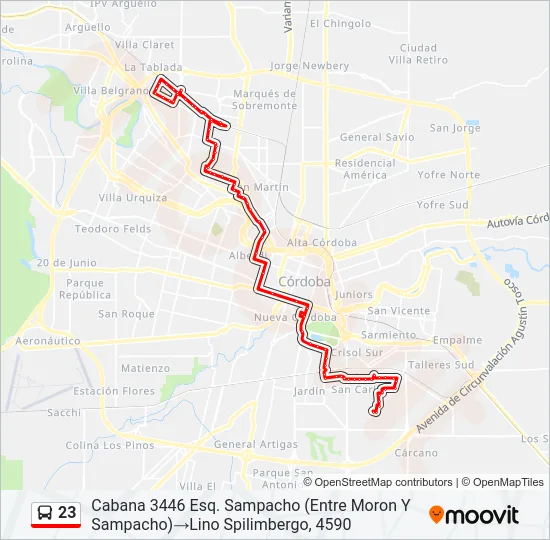 23 Colectivo Line Map