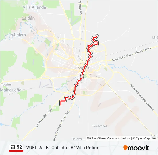 52 Colectivo Line Map