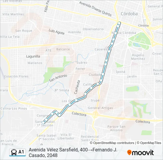 A1 Trolleybus Line Map