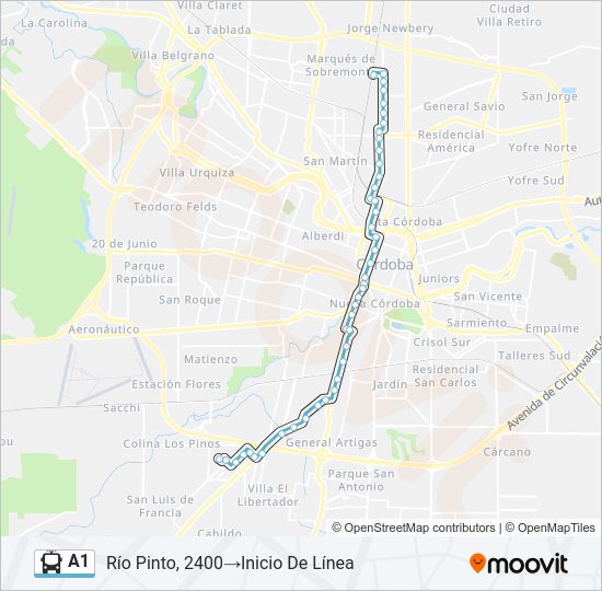 Mapa de A1 de Trolleybus