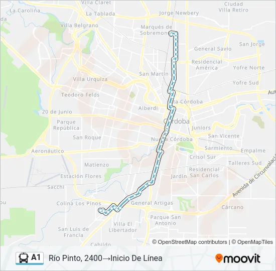 A1 Trolleybus Line Map