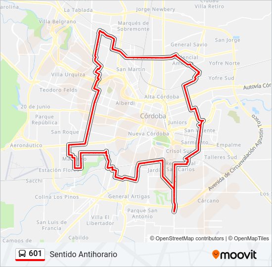 Mapa de 601 de Colectivo