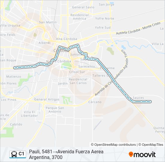 Mapa de C1 de Trolleybus