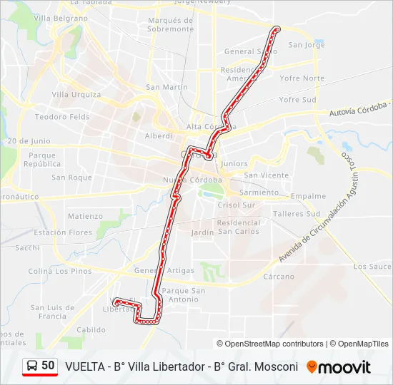 50 Colectivo Line Map