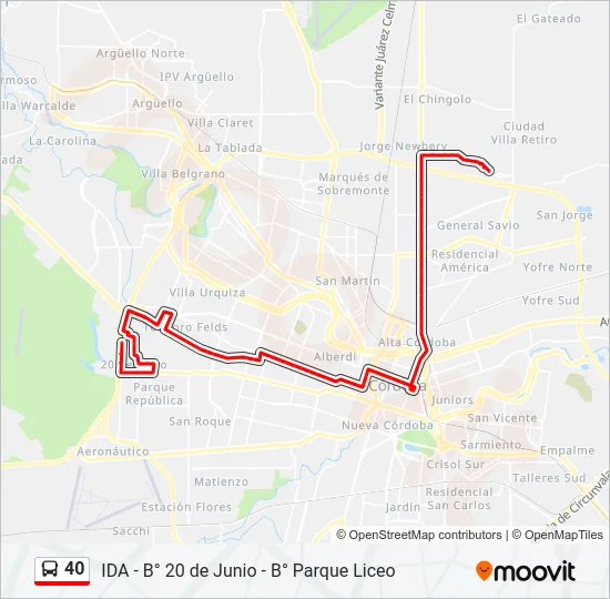 40 Colectivo Line Map