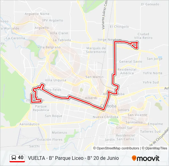 40 Colectivo Line Map