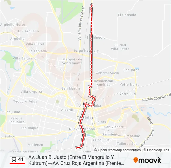 41 Colectivo Line Map