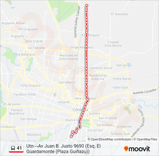 41 Colectivo Line Map