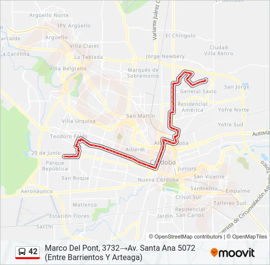 42 Colectivo Line Map