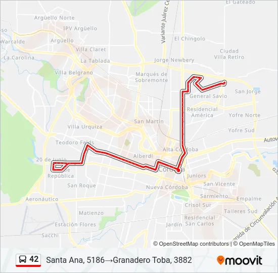 42 Colectivo Line Map