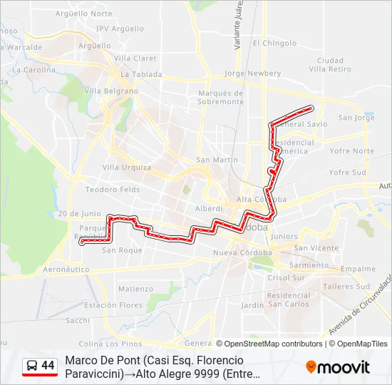 44 Colectivo Line Map