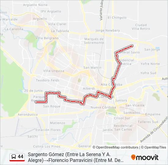 44 Colectivo Line Map