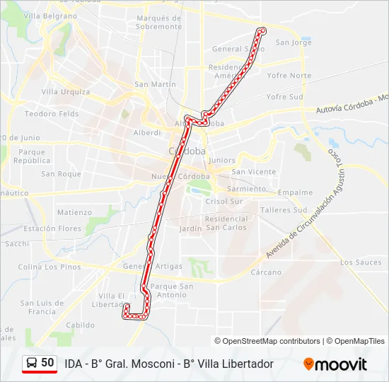 50 Colectivo Line Map