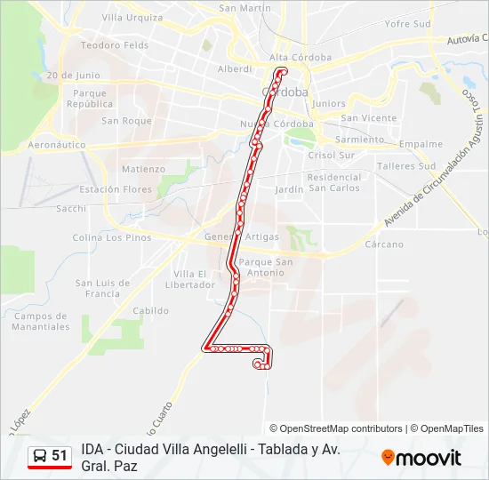 51 Colectivo Line Map
