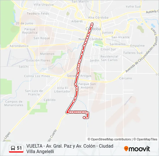 51 Colectivo Line Map