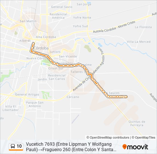 10 Colectivo Line Map