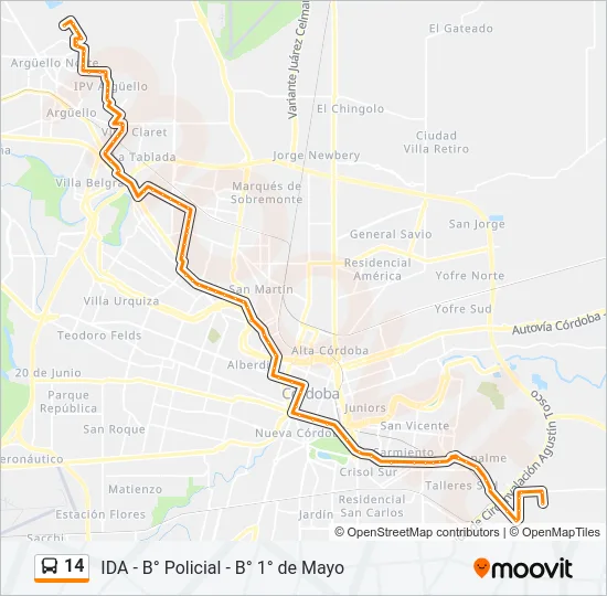 14 Colectivo Line Map