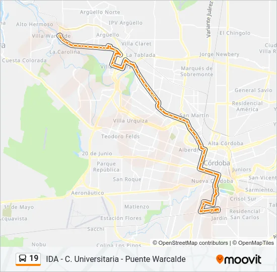 19 Colectivo Line Map
